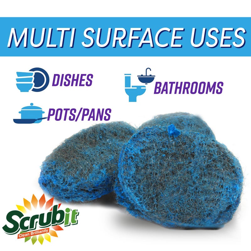 SCRUBIT 18 Pack Steel Wool Soap Pads by SCRUBIT - Metal Scouring Cooktop Cleaning Pads Used for Dishes, Pots, Pans, and Ovens - Pre-Soaped for Easy Cleaning of Tough Kitchen Grease and Oil - Image 2